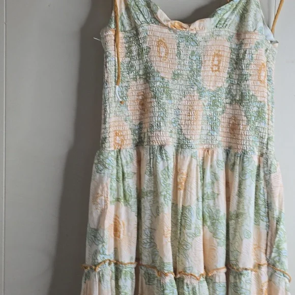 Free People Adriel Tie Strap Tiered Midi Dress Large NWOT - Picture 13 of 16